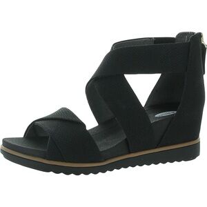 Eurosoft Black Landry II Wedge Sandals 7 NIB $80